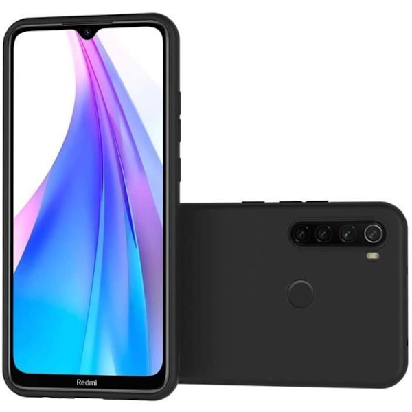 Beskyttelsesetui til Redmi Note 8T - E.F.CONNECTION - Blød silikone - Sort Svart
