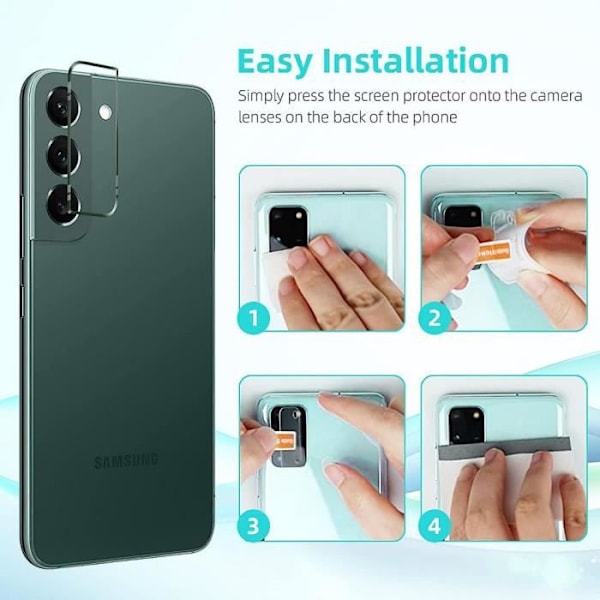 2 bakre kamera härdat glas för Samsung Galaxy S22+ (S22 Plus) Transparent