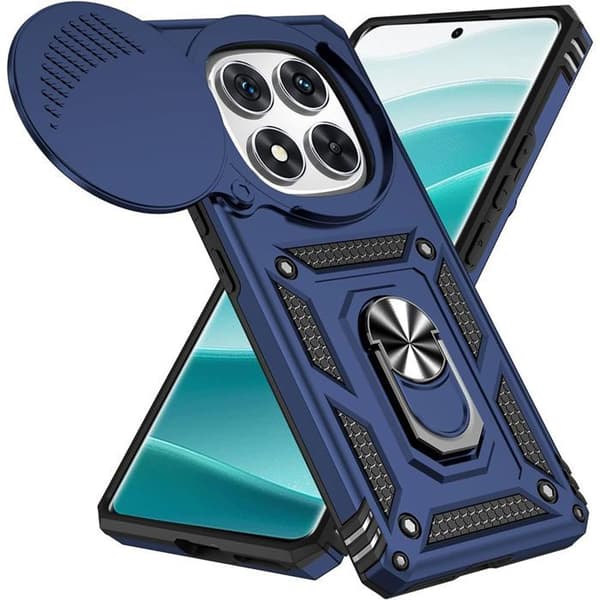 Coque - E.F.CONNECTION - För Xiaomi Redmi Note 14 Pro 4G - Stötsäker - Rotationsstöd - Skydd för kameran med glidfunktion marinblå