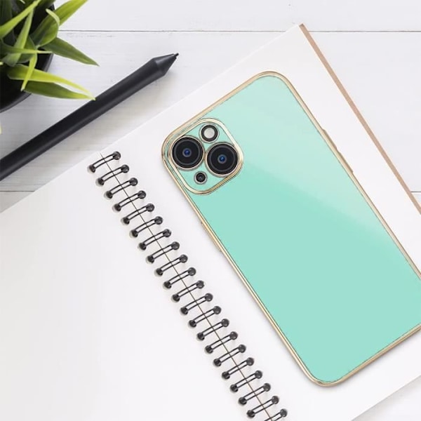 Skyddsfodral för iPhone 13 Pro (6,1") Turkos med uppsättning av 2 härdade glasögon Turkos