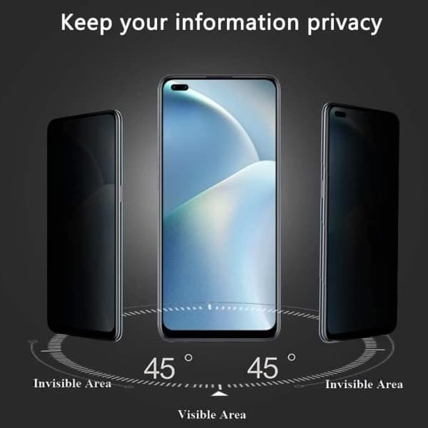 [3 stycken] Antispionhärdat glas för OPPO A93 5G - Stötsäkert skydd Svart
