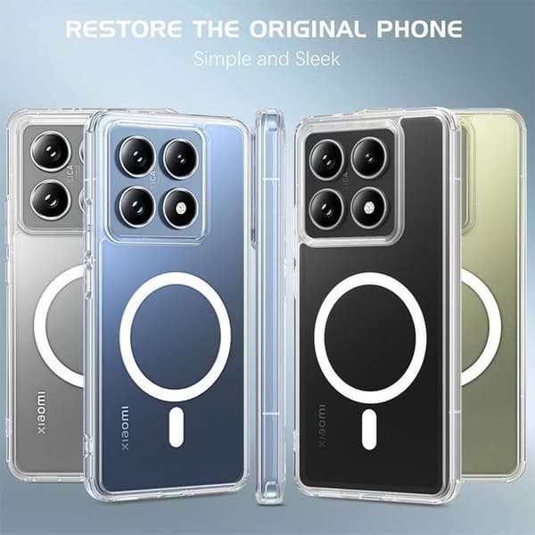 Skyddsskal - E.F.Connection® - Xiaomi 14T Pro - Transparent - Stöttålig - Tunn och lätt Transparent