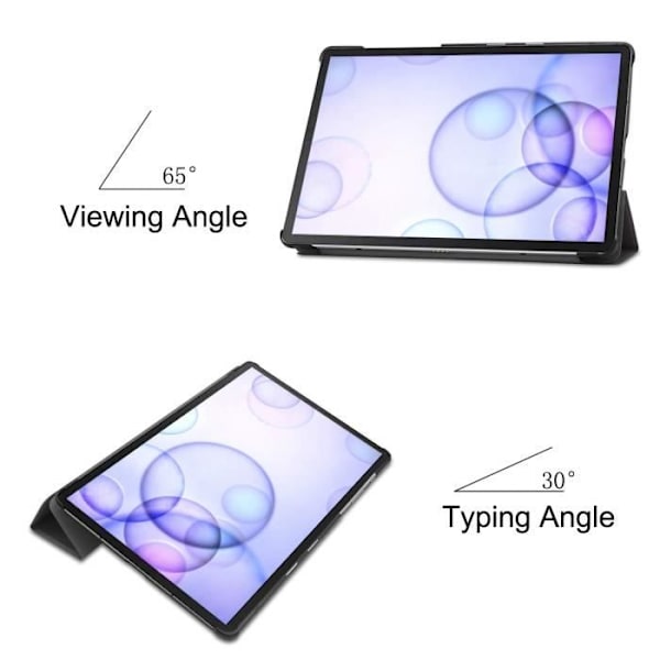 Til Samsung Galaxy Tab S6 10.5 2019 SM-T860/T865 Cover PU læder beskyttende etui med Auto Wake-Sleep, sort
