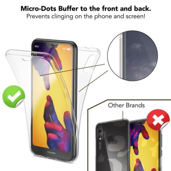 Beskyttelsesetui - NALIA - P20 Lite - TPU silikone - 360° fuld beskyttelse - Blød grå Grå