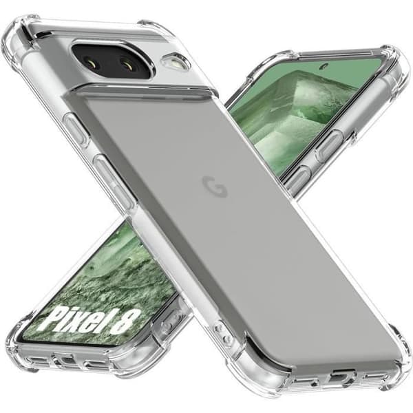 Skyddskal - E.F.CONNECTION - Google Pixel 8 - Flexibelt - Transparent - 4 förstärkta hörn Transparent