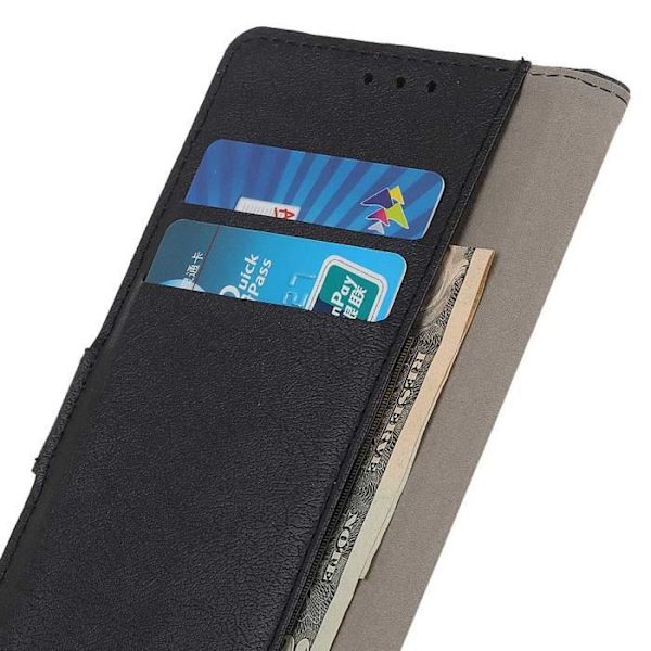 Fodral - XWZYQ - Redmi Note 9 - Svart läder - Plånboksfodral - Flik Svart