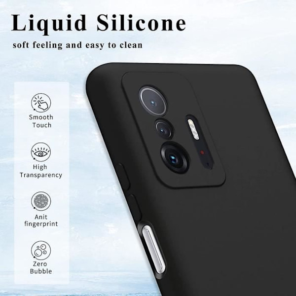 Højstyrke blødt silikone etui til Xiaomi Mi 11T Pro - Sort Svart