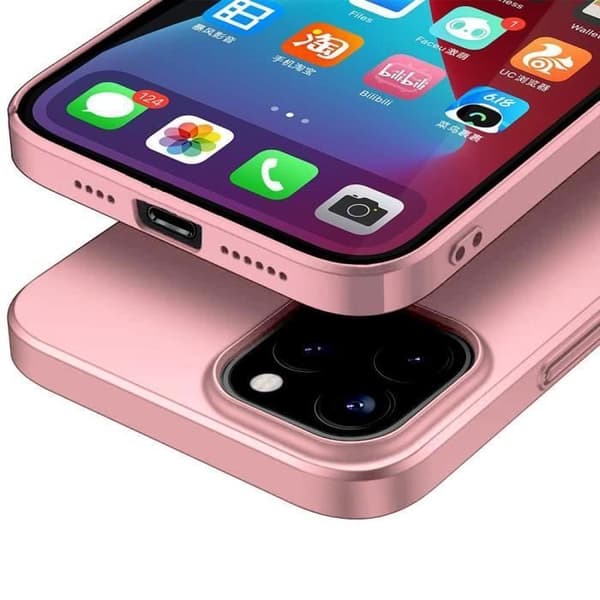 Skyddsfodral - E.F.CONNECTION - för iPhone 12 Pro Max - Mjuk Silikon - Stötresistent - Lätt Rosa Rosa