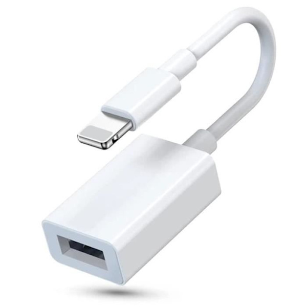 USB Type-A till Lightning-adapter - E.F.CONNECTION - Vit - iPhone/iPad - USB 2.0
