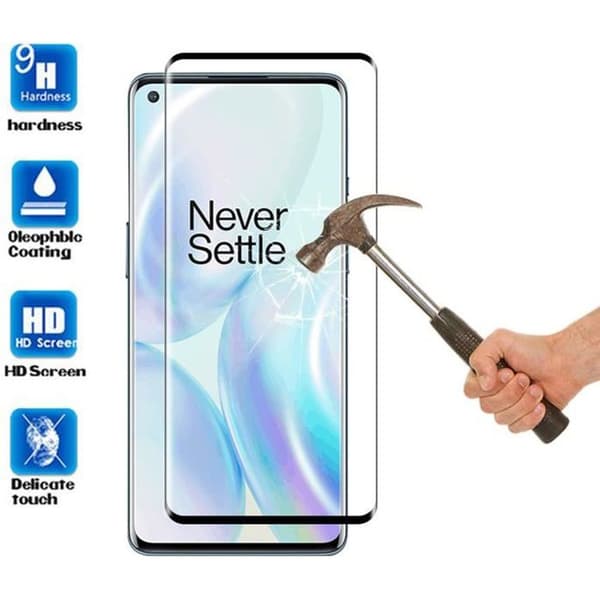 Skärmskydd - OnePlus - 8 - Härdat Glas - Heltäckande - Rep-resistant Transparent