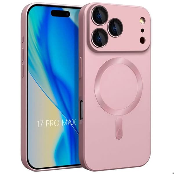 Skydds skal - E.F.Connection - för iPhone 17 Pro Max - Silikon med magnetring - Rosa Rosa