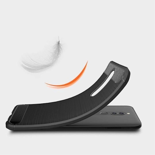 Taske til Redmi 8A (6,2") - E.F. CONNECTION - Sort silikone - Stålfunktioner - Forstærket beskyttelse Svart