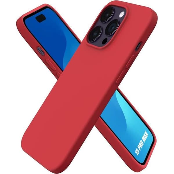Skyddsfodral för iPhone 15 Pro Max - E.F.CONNECTION - Röd - Mjuk - Silikon Röd