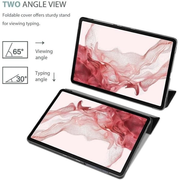 Coque Tablett - E.F.CONNECTION - för Samsung TAB S8 - Svart - PU-läder - Mikrofiber - 11 tum Svart