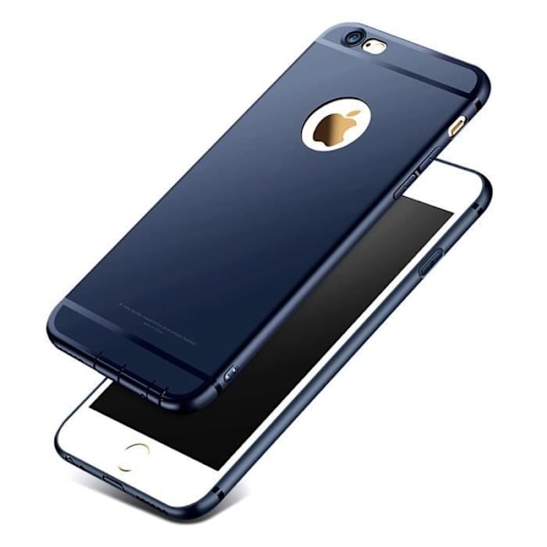 Skyddsskal - E.F.CONNECTION - för iPhone 6/6S - Mörkblå Silikonmatta - Stötresistent - Repbeständig