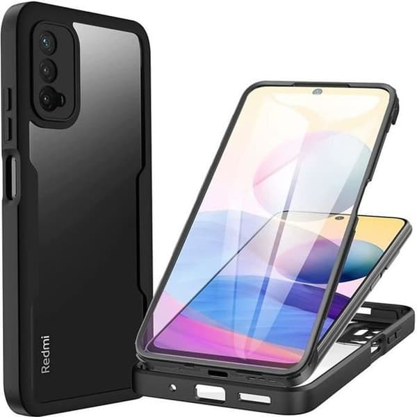 Skyddsfodral - E.F.CONNECTION - Xiaomi Redmi 9A - Stötsäker 360 - Transparent - Semi-styv Transparent