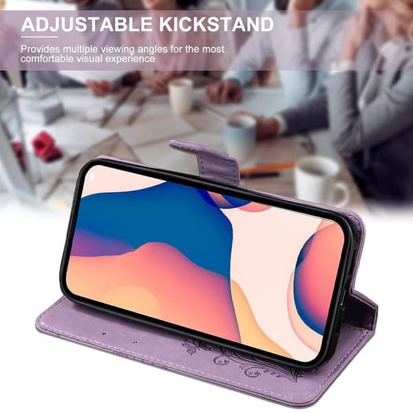 Coque - E.F.CONNECTION - För Xiaomi Redmi Note 14 Pro Plus 5G - Lila konstläder - Fjärilsdesign - Stötsäker Lila