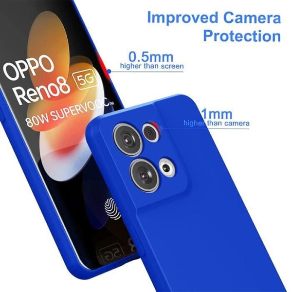 Fodral för OPPO Reno 8 5G High Resistance Silikonförstärkt skydd Blå Blå