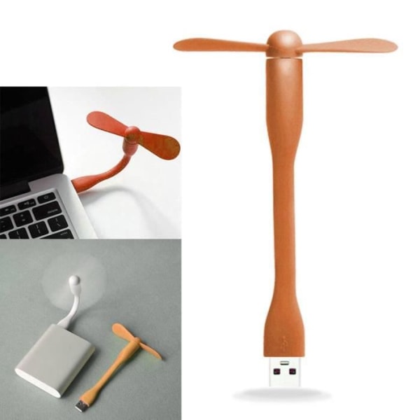 Mini Bärbar Fläkt - E.F.CONNECTION - Tyst 25 dB - Färg Orange - USB - Kolonn Orange