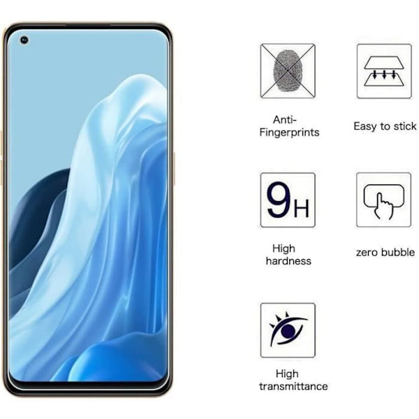 Lot-3 hærdet glas til OPPO Reno 7 5G High Definition skærmbeskyttelse Transparent