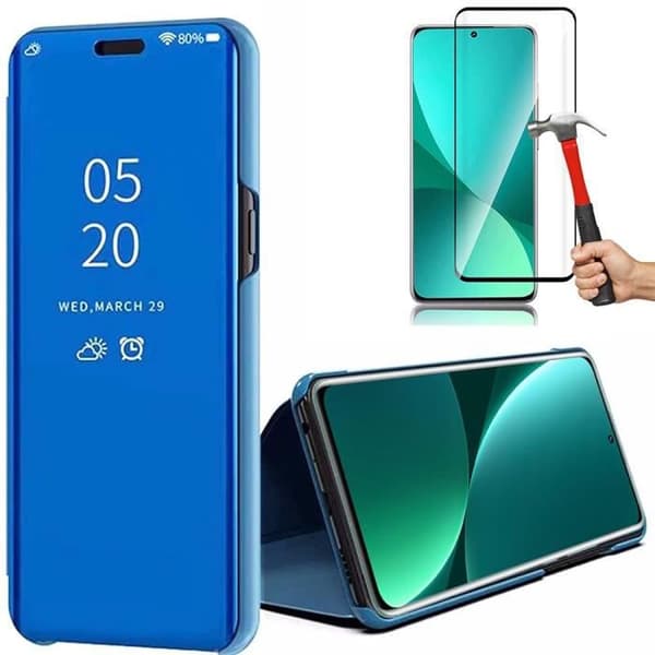 Blå skyddsfodral för Xiaomi 12 - 12X + 2 härdade glasögon Blå