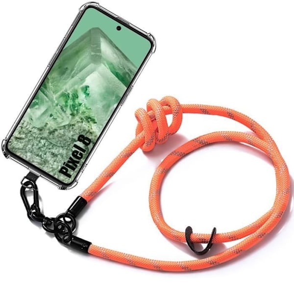 Coque - för Google Pixel 8 - Stöttålig - Robust rem - Orange Orange