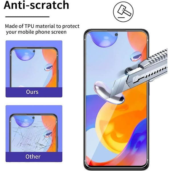 Härdat glas för Redmi Note 11 Pro - 2 delar - Transparent skyddsglas Transparent