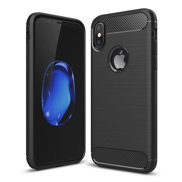 Skyddsskal - Apple - iPhone X - Silikon - Repfria - Kolfiber Svart
