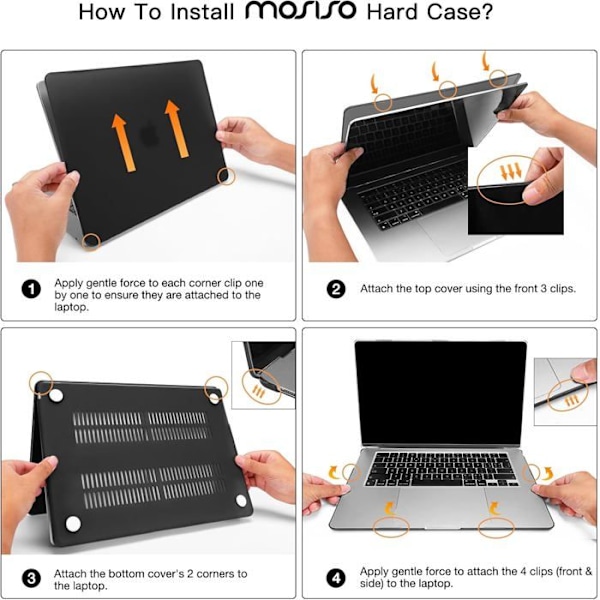 Coque kompatibel med MacBook Air 15 tommer 2025 2024 2023 udgivelse M4 M3 M2 A3241 A3114 A2941 med Touch ID og 15,3" Retina Display Färg: Klar Kristall