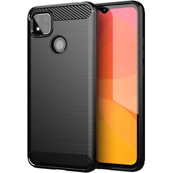 Skyddande fodral för Redmi 9C - E.F.CONNECTION - Mönster Stål Linjer - Hög Motståndskraft - Svart Svart