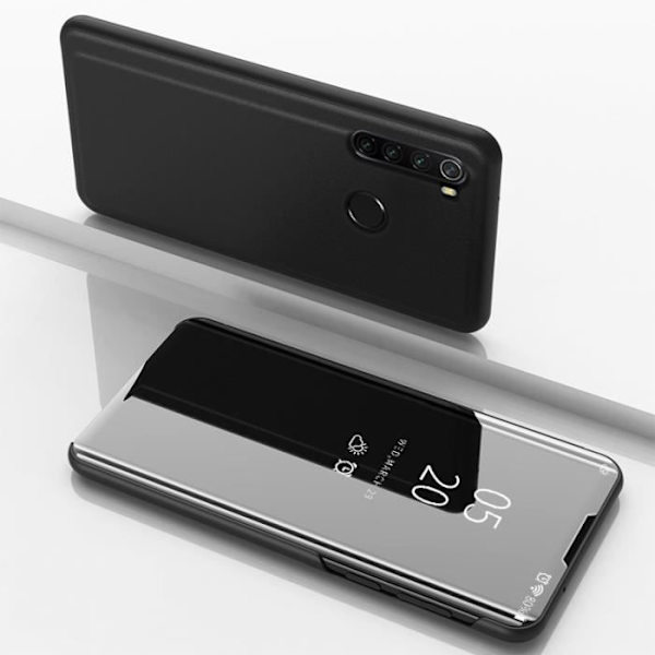 Xiaomi Redmi Note 8-fodral, Smart Flip Mirror-fodral med stativfunktion Stötsäkert skydd för Xiaomi Redmi Note 8 Svart