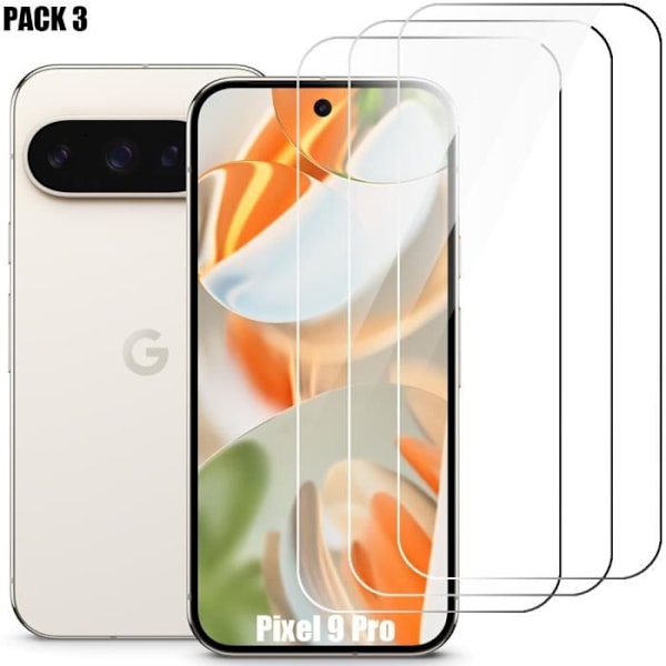 Härdat glas för Google Pixel 9 Pro - Enkel installation Anti-Scratch Pack med 3