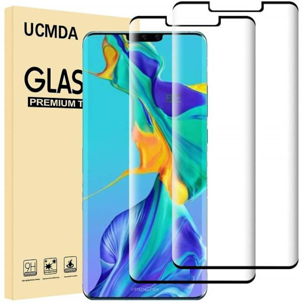 Huawei Mate 30 Pro 6,53" härdat glasfilmer, 2-pack ultratunn anti-skrapa (svart) kant till kant glasfilmer skärmskydd