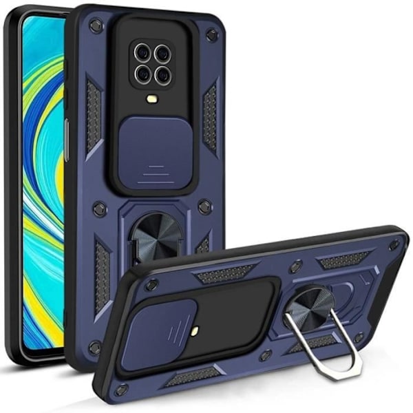 Skyddsskal - E.F.CONNECTION - För Redmi Note 9 - Hårt - Matt - Ringstöd marinblå