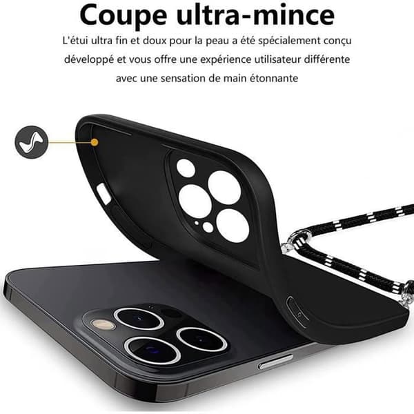 Skyddsskal - E.F.CONNECTION - för iPhone 14 Pro - Slim - Stötabsorberande - Repåtreningsskydd Svart