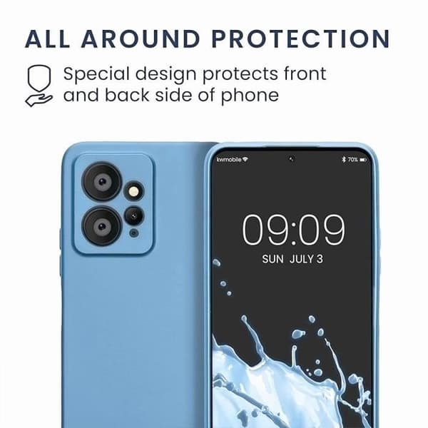 Coque TPU - E.F.CONNECTION - För Xiaomi Redmi Note 12 - Silikon TPU - Stöttålig - Härdat glasfönster Blå