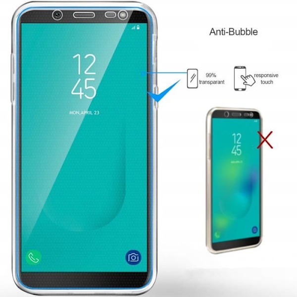 Skyddsskal - E.F.CONNECTION - för Samsung J6 2018 - Silikon Gel - Fullt skydd - Transparent Transparent