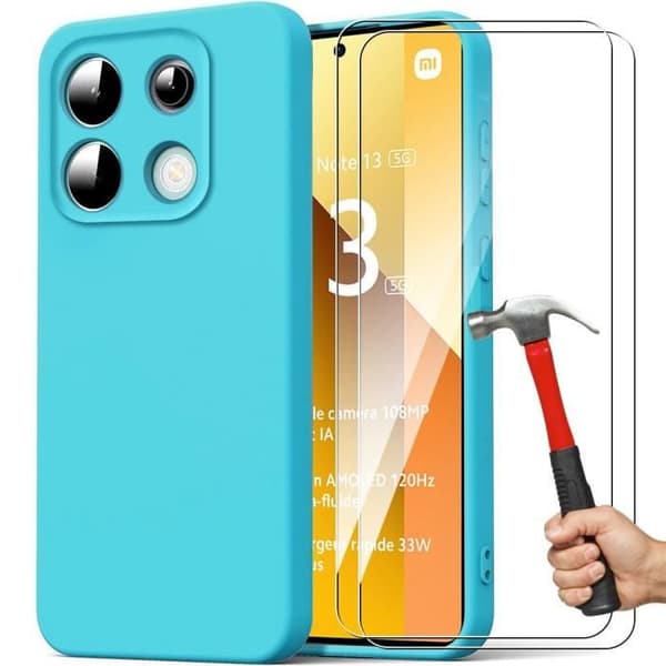 Coque Silikon - E.F.CONNECTION - För Xiaomi Redmi Note 13 5G - Ultrafin - Hållbart Skydd - Halkfri Blå