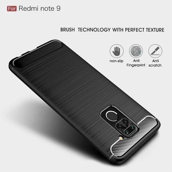 Fodral för Xiaomi Redmi Note 9 + skärmskydd, stötsäker, anti-skrapa, premium TPU-överdrag Perfekt design