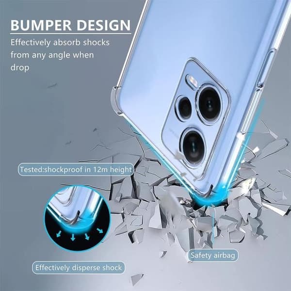 Silicone Case - E.F.CONNECTION - För Xiaomi Redmi Note 12 Pro Plus 5G - Stötbeständig - Repelläget - Slim Transparent Transparent