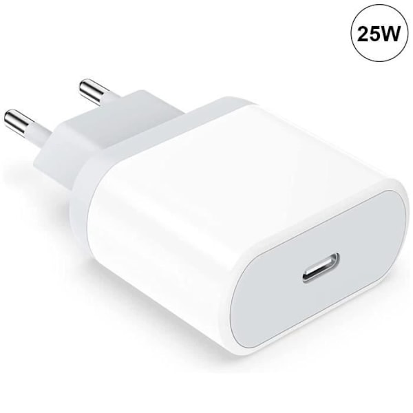 Snabb Laddare 25W USB-C - E.F.CONNECTION - för Xiaomi 15 14 13 12T - 12T Pro - 12 Lite - 12X - Vit Vit