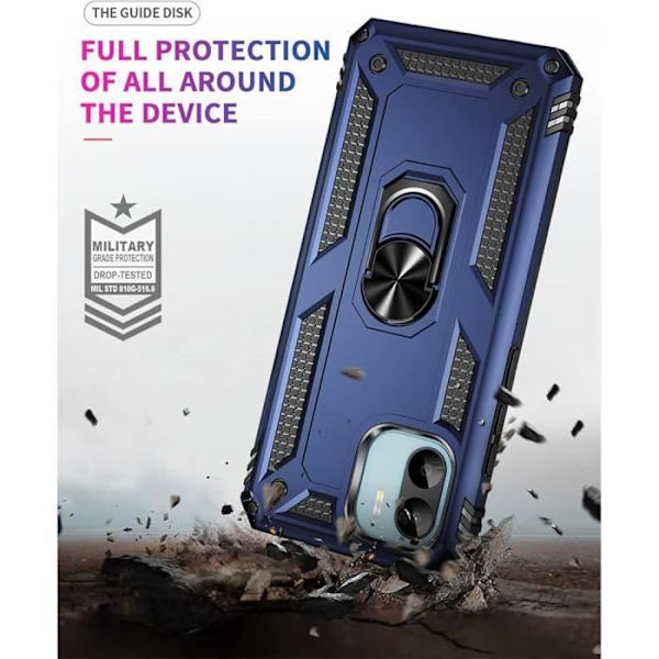 Coque för Xiaomi Redmi 13C - Xiaomi - Mörkblå - Stöttålig - Hård - 2 Härdade Glas marinblå