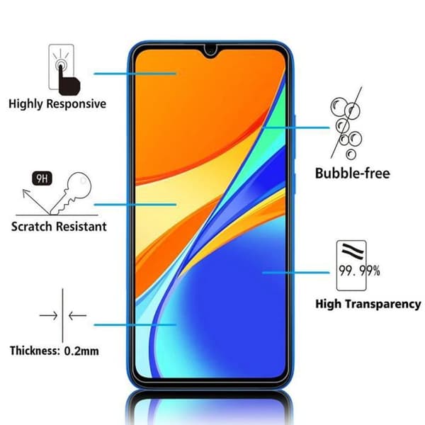Skyddsglas - VCOMP - Paket om 5 - Härdat glas - För Xiaomi Redmi 9C/9C NFC/9 - 6.53" VIT