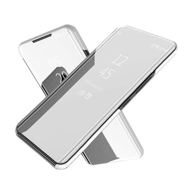 Coque för XiaoMi RedMi Note8 Pro Clear View Etui à Rabat Miroir Smart Stand Antichoc Housse silver Pengar