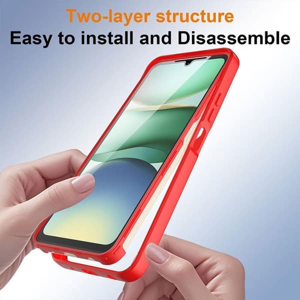 Skyddskal - E.F.CONNECTION - för Xiaomi Redmi A5 - Hård - Stötresistent - Hel - Röd Röd