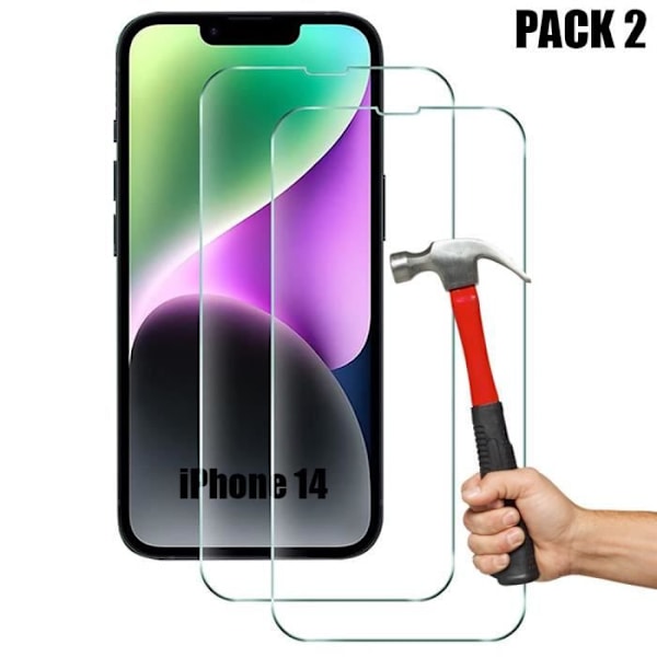 [2 stycken] Härdat glas för iPhone 14 (6,1") Transparent Transparent