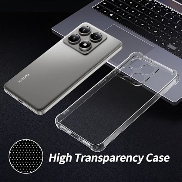 Fodral till Xiaomi 14T Pro - Silikon Stötsäker Anti-repa Transparenta smala förstärkta hörn