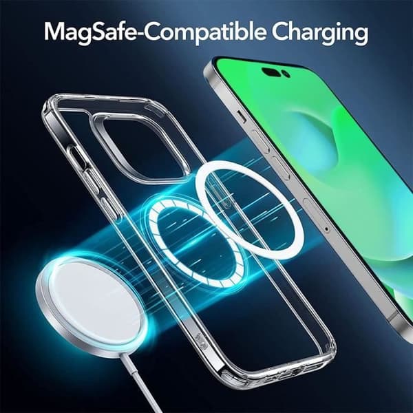 Coque - E.F.CONNECTION - för iPhone 14 Pro Max - Magnetiskt Ring - Transparent - 2 Härdat Glas Transparent
