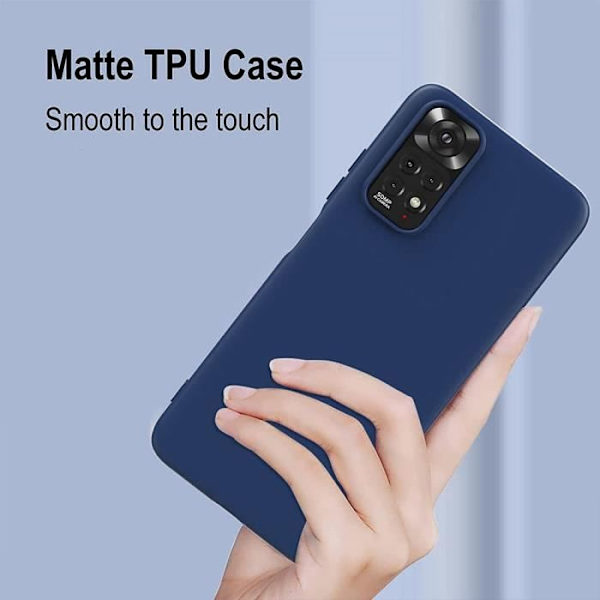 Fodral och 2 härdade glasögon för Redmi Note 11-Note 11S, skydd TPU Marinblå