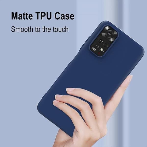 Fodral och 2 härdade glasögon för Redmi Note 11-Note 11S, skydd TPU Marinblå marinblå